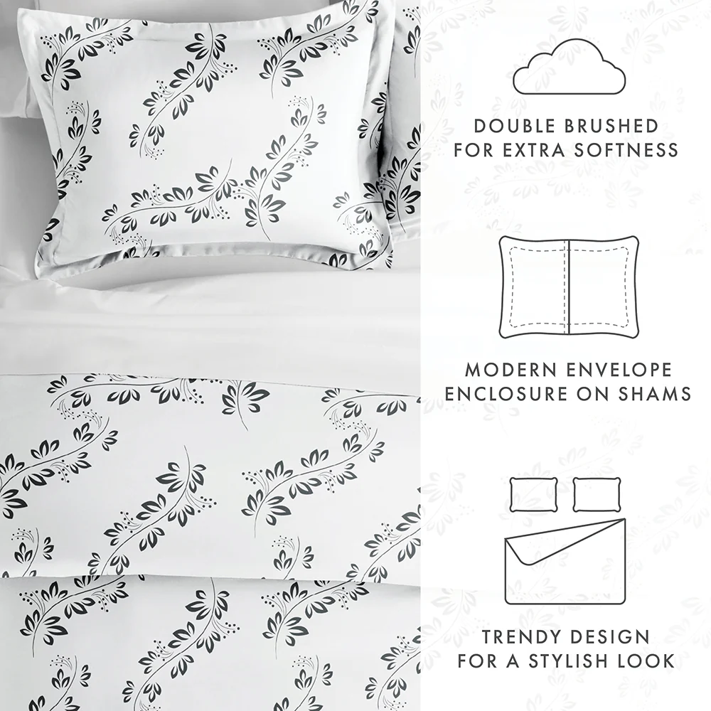 Simple Vine Pattern 3-Piece Duvet Cover Set (Sale) - Image 8
