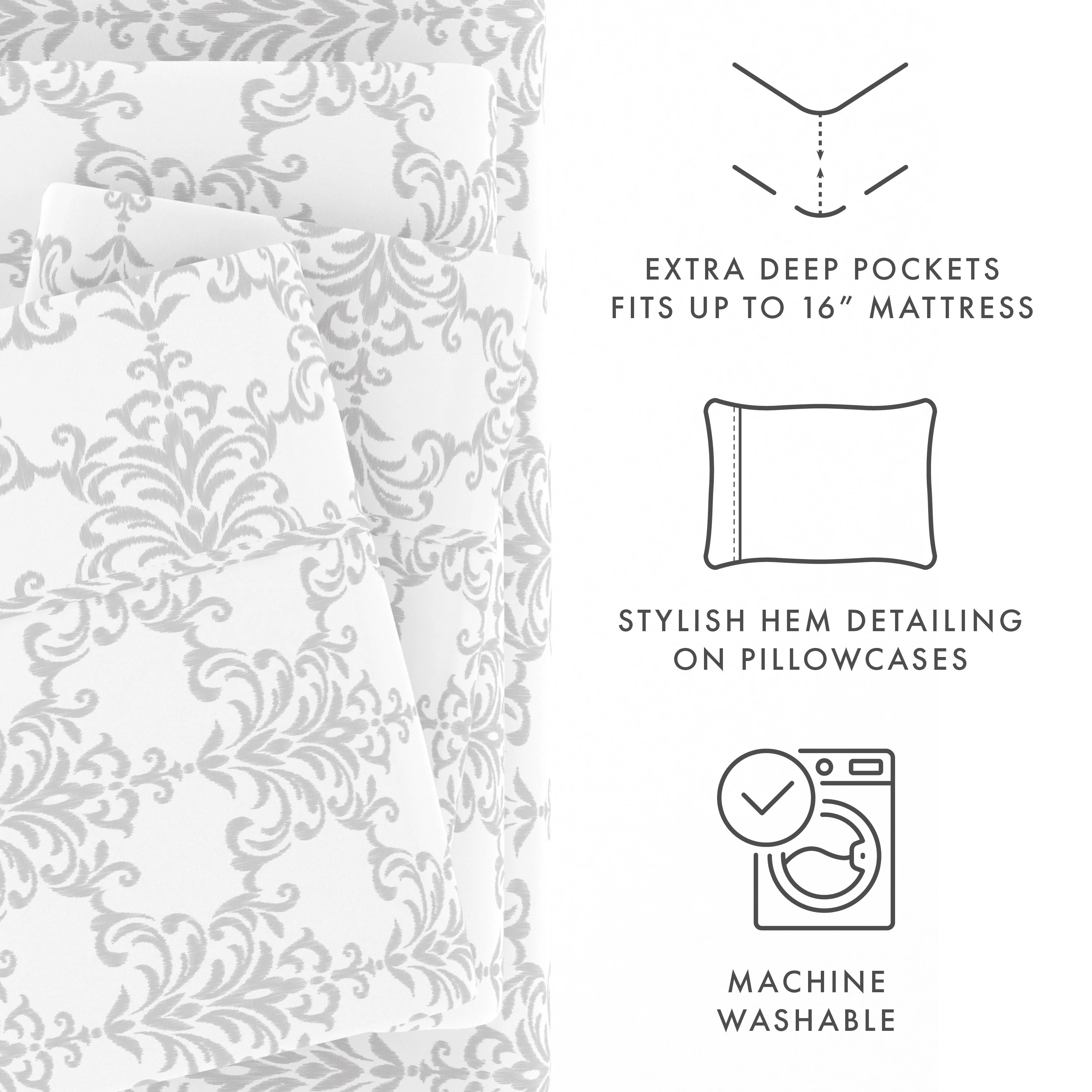 Soft Bouquet Pattern 4-Piece Sheet Set (Sale) - Image 7
