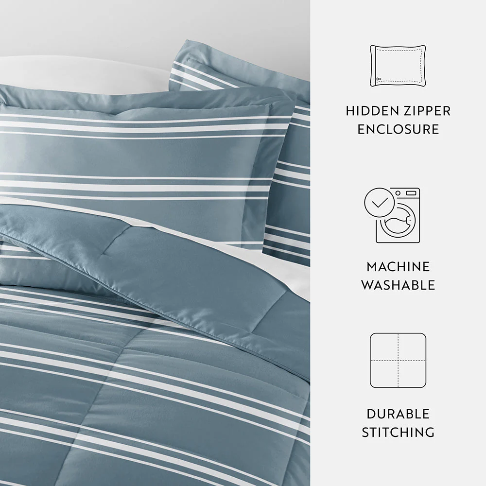 Soft Stripe Reversible Down-Alternative Comforter Set (Sale) - Image 26