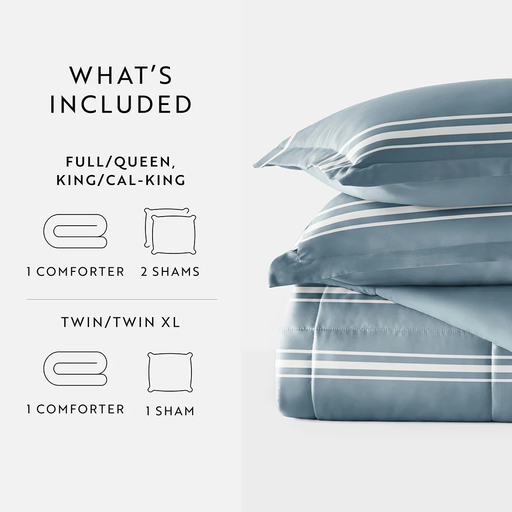 Soft Stripe Reversible Down-Alternative Comforter Set (Sale) - Image 28