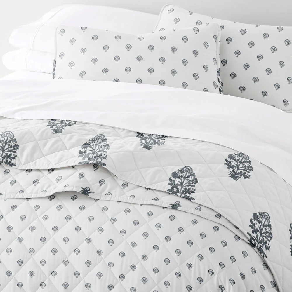Stamped Bloom Reversible Quilted Coverlet Set (Sale) - Image 6