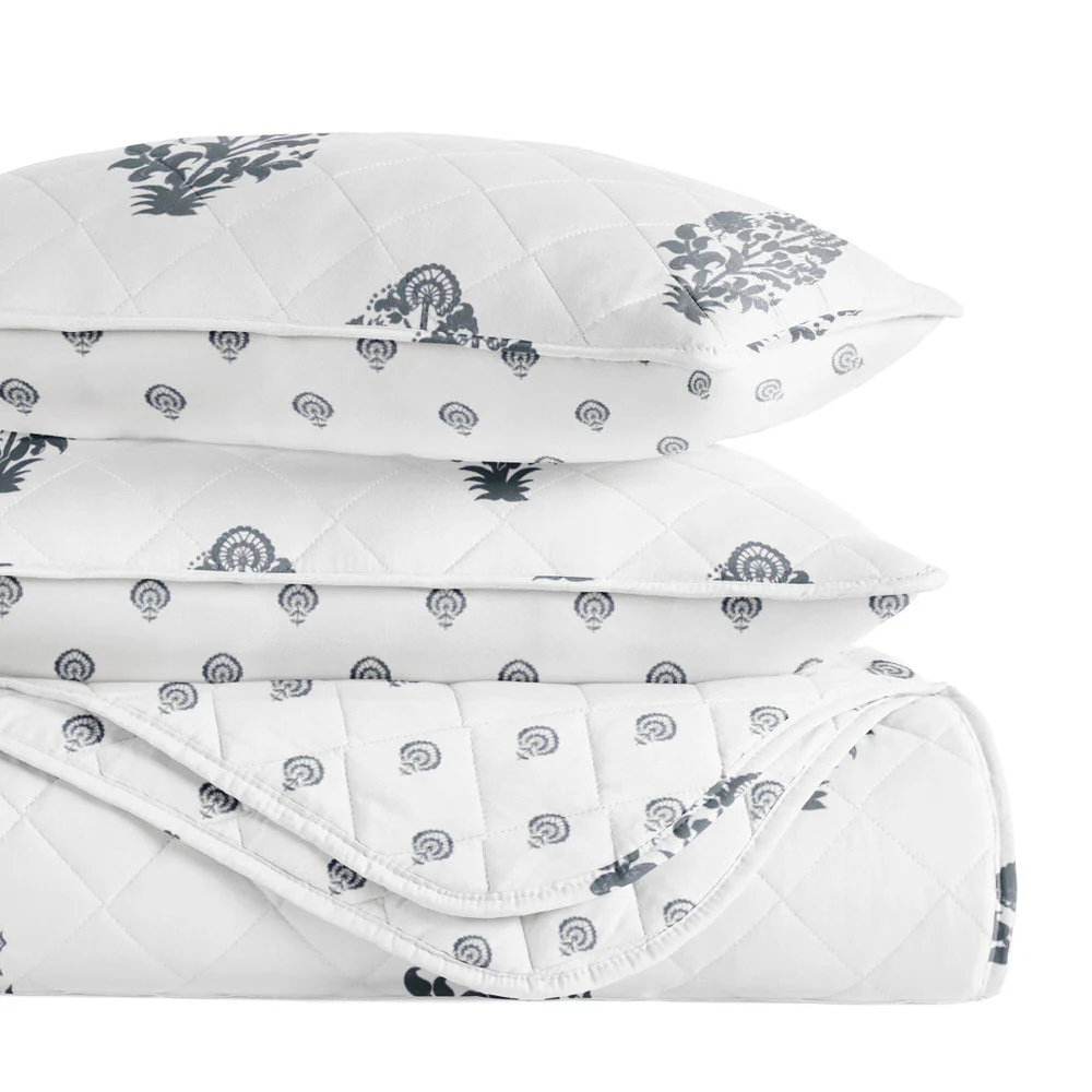Stamped Bloom Reversible Quilted Coverlet Set (Sale) - Image 7