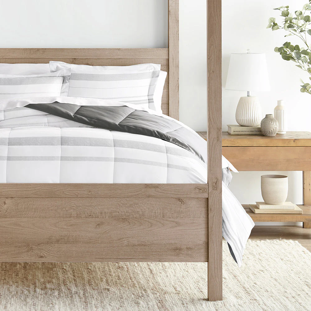 Stitched Stripe Reversible Down-Alternative Comforter Set (Sale) - Image 5