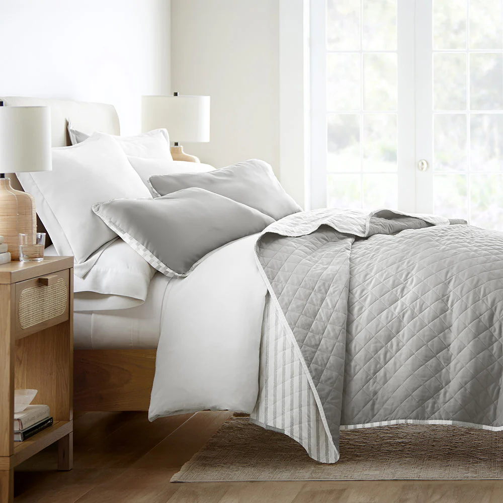 Summer Stripes Reversible Quilted Coverlet Set (Sale) - Image 2