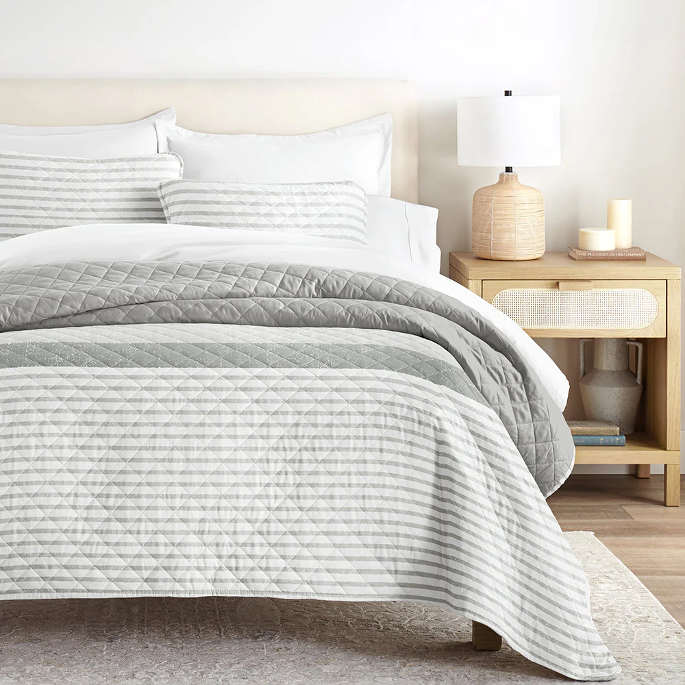 Summer Stripes Reversible Quilted Coverlet Set (Sale) - Image 3