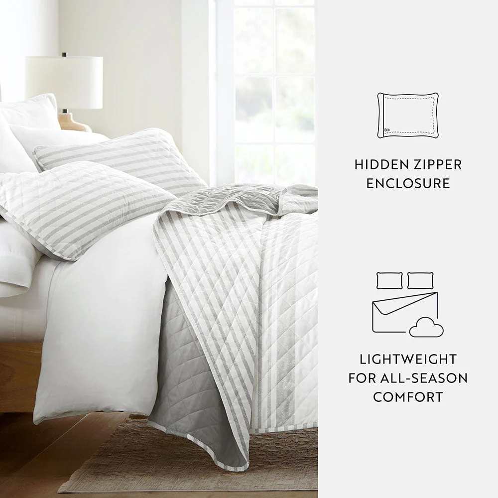 Summer Stripes Reversible Quilted Coverlet Set (Sale) - Image 6