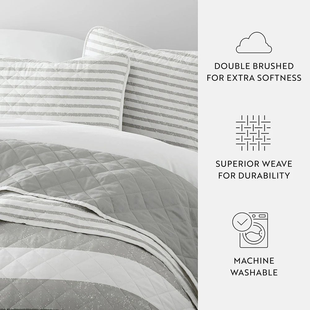Summer Stripes Reversible Quilted Coverlet Set (Sale) - Image 8