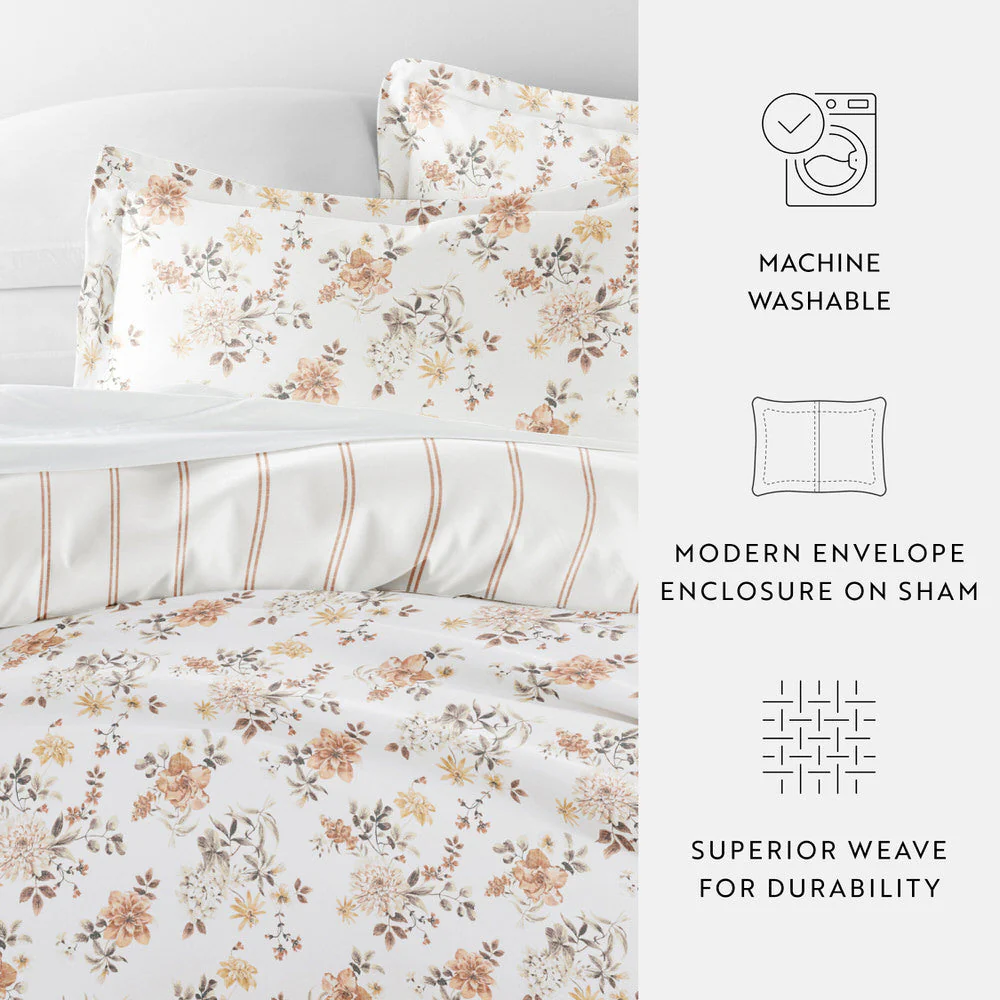 Sunset Garden Pattern 3-Piece Reversible Duvet Cover Set (Sale) - Image 13
