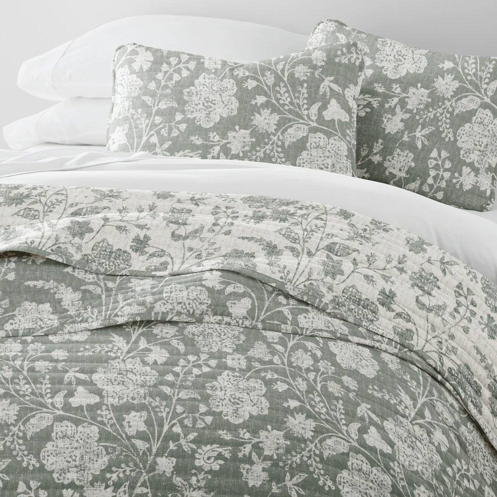 Textured Floral Reversible Quilted Coverlet Set (Sale) - Image 13