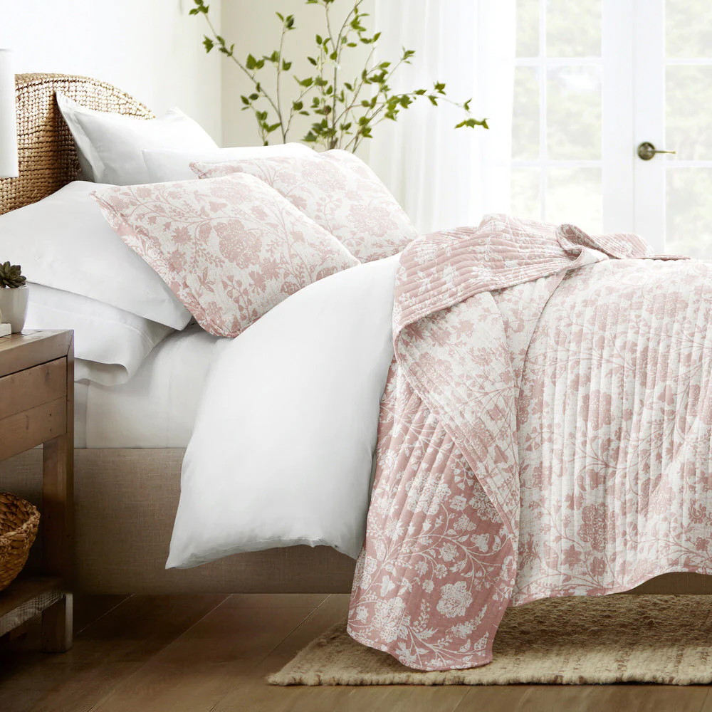 Textured Floral Reversible Quilted Coverlet Set (Sale) - Image 6