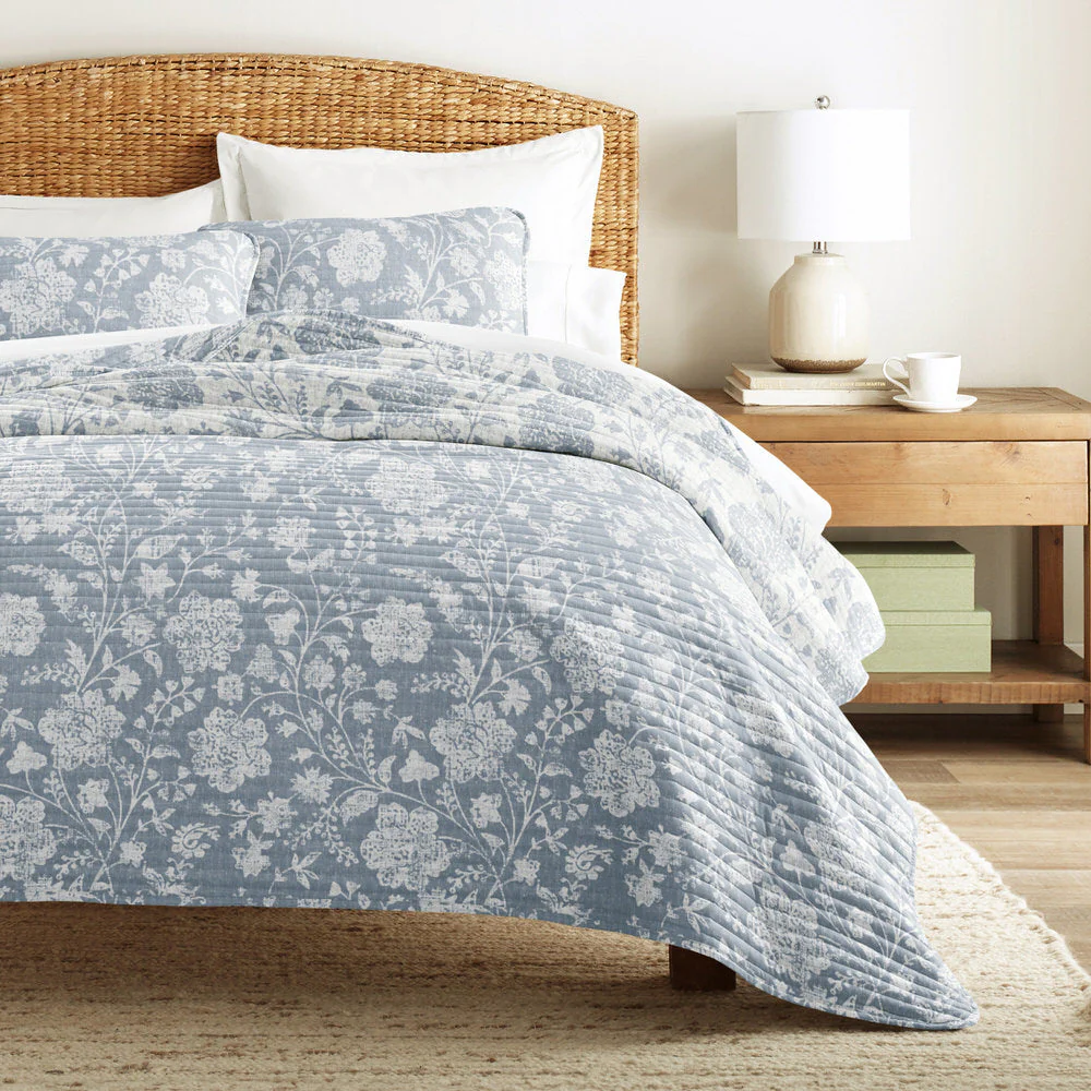Textured Floral Reversible Quilted Coverlet Set (Sale) - Image 8