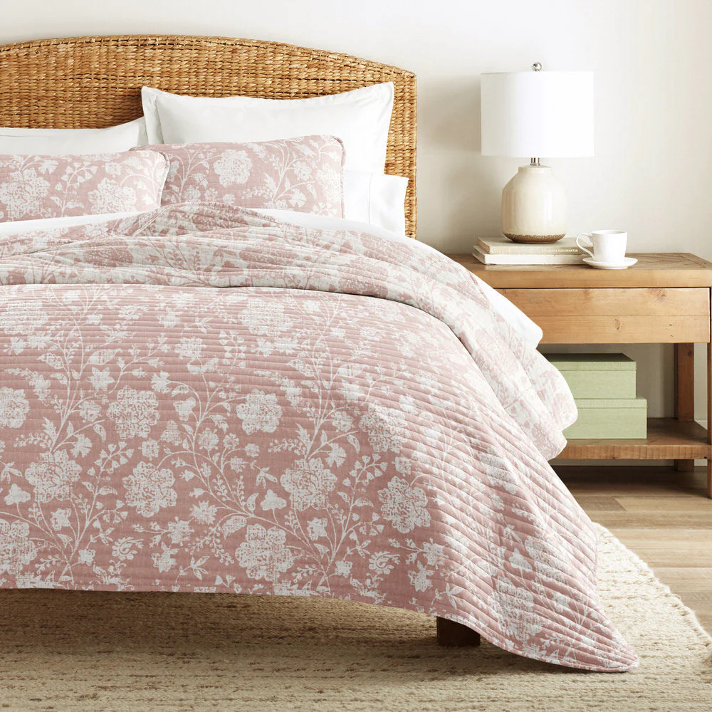 Textured Floral Reversible Quilted Coverlet Set (Sale) - Image 9