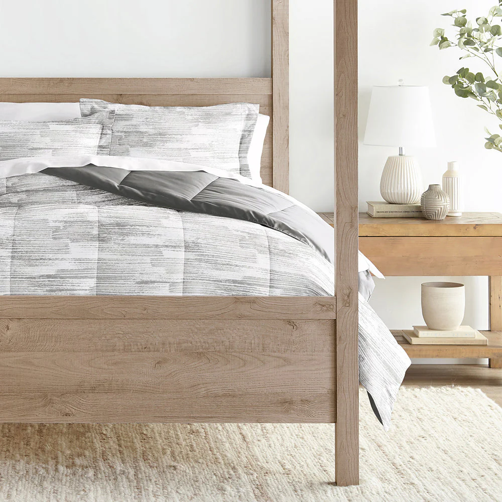 Textured Stripe Reversible Down-Alternative Comforter Set (Sale) - Image 3