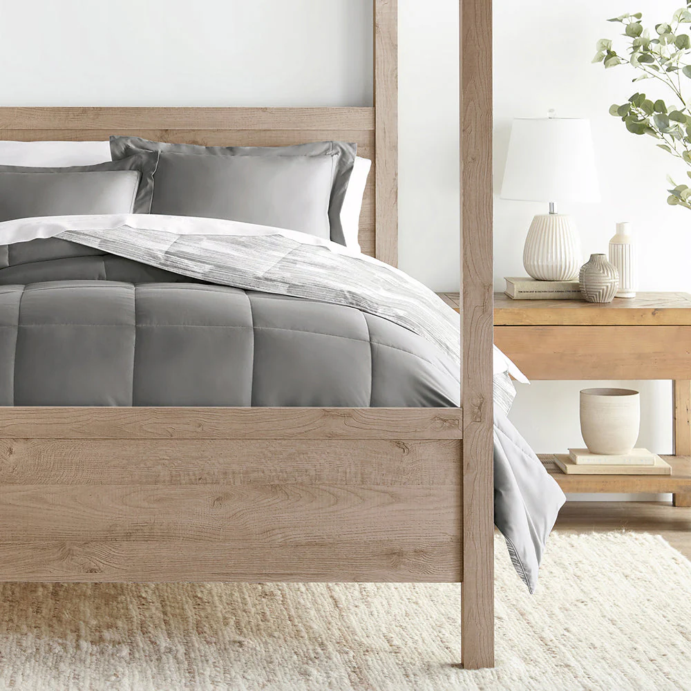 Textured Stripe Reversible Down-Alternative Comforter Set (Sale) - Image 4