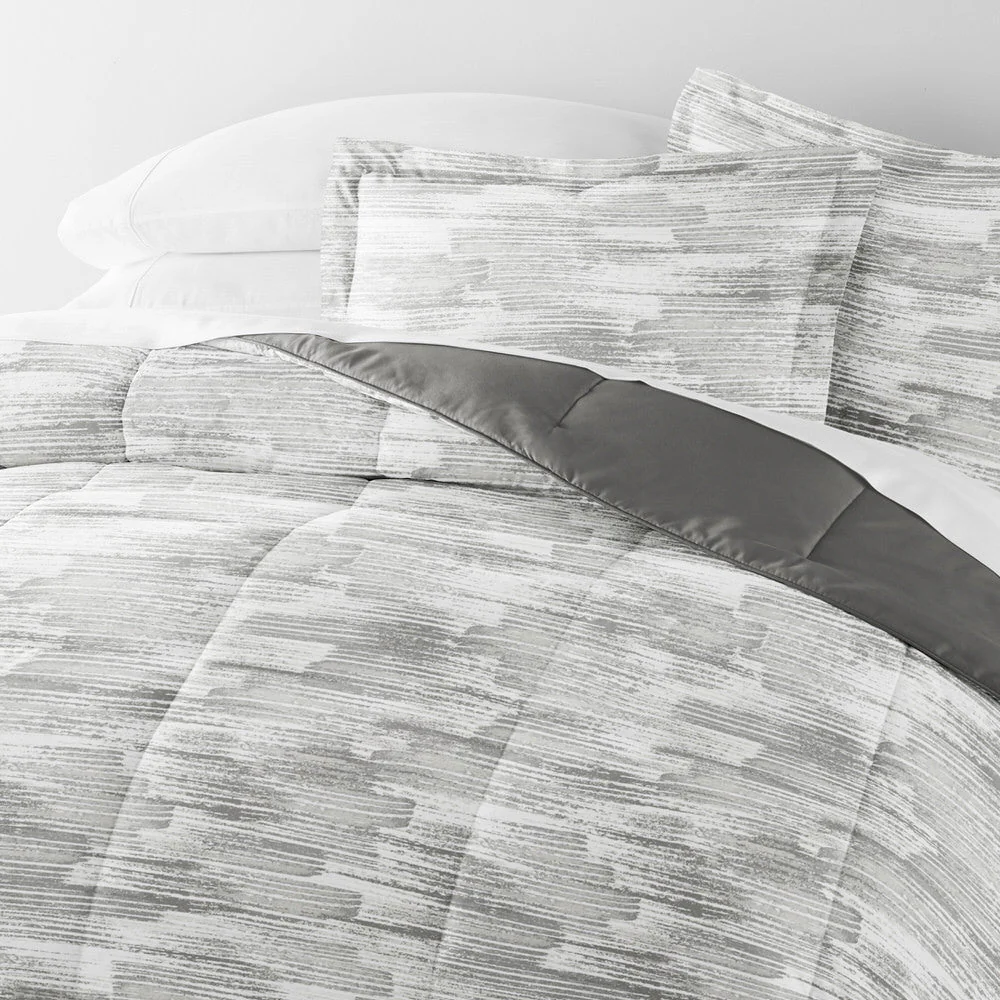 Textured Stripe Reversible Down-Alternative Comforter Set (Sale) - Image 7