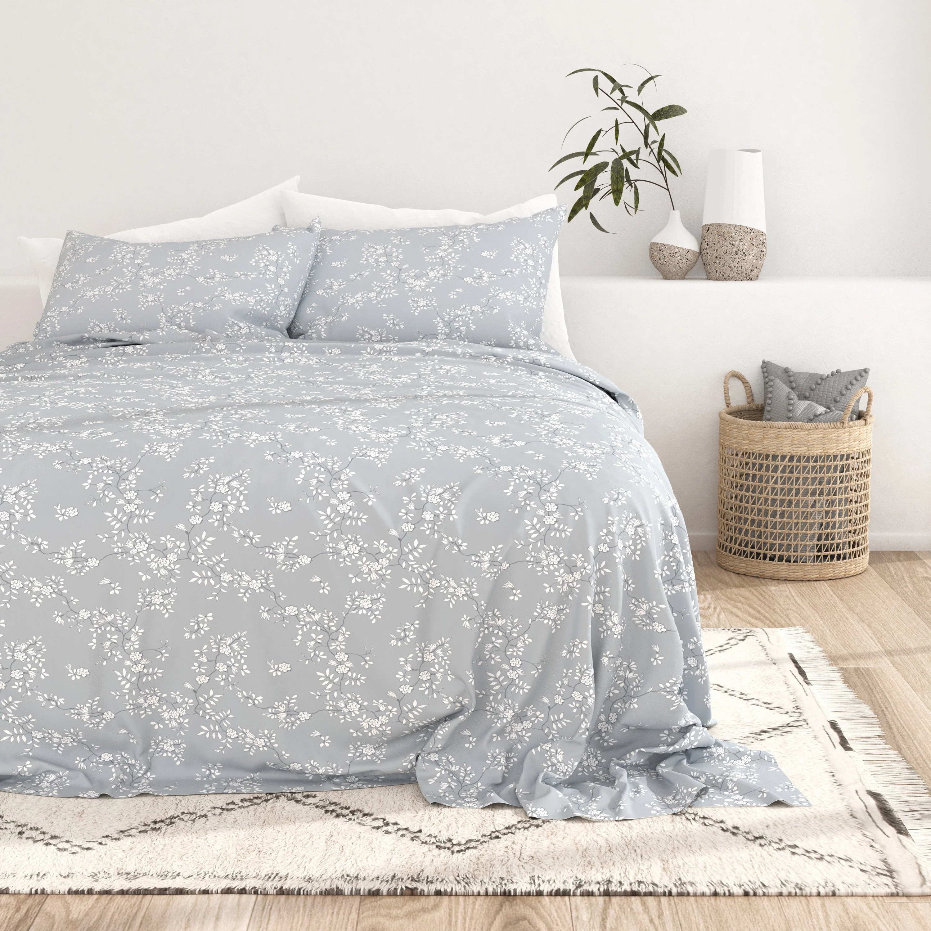 Trellis Vine Pattern 4-Piece Sheet Set (Sale) - Image 3
