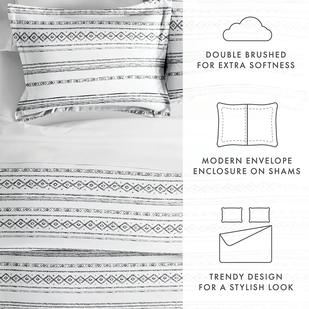 Geo Threads Pattern 3-Piece Duvet Cover Set (Sale) - Image 8