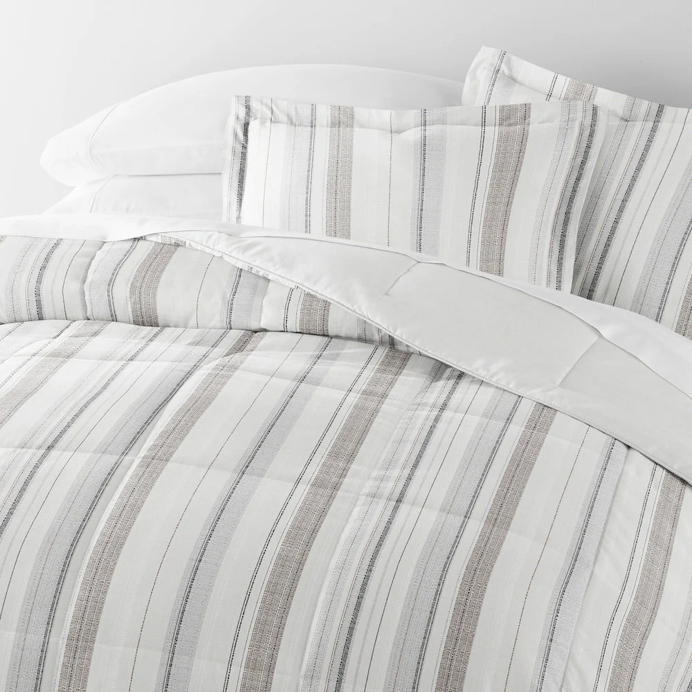 Vertical Stripe Reversible Down-Alternative Comforter Set (Sale) - Image 12