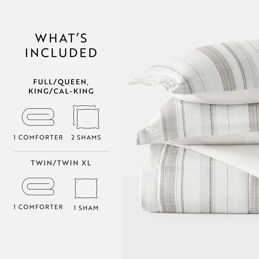 Vertical Stripe Reversible Down-Alternative Comforter Set (Sale) - Image 14