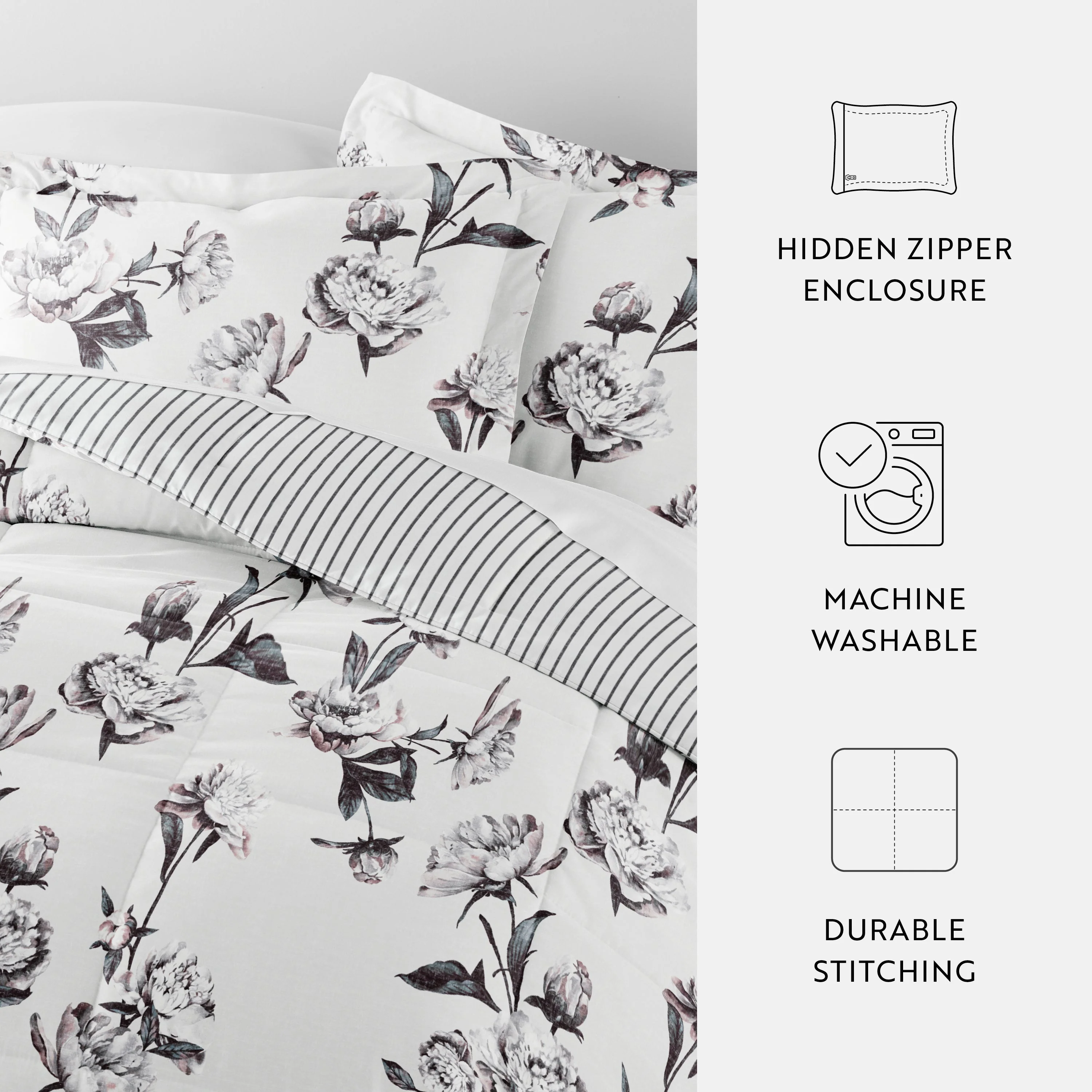 Vintage Magnolia Reversible Down-Alternative Comforter Set (Sale) - Image 13