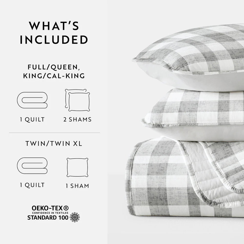 Watercolor Plaid Reversible Quilted Coverlet Set (Sale) - Image 11