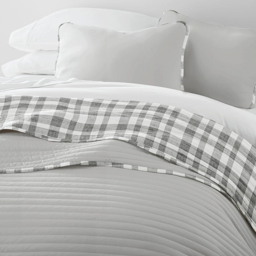 Watercolor Plaid Reversible Quilted Coverlet Set (Sale) - Image 6