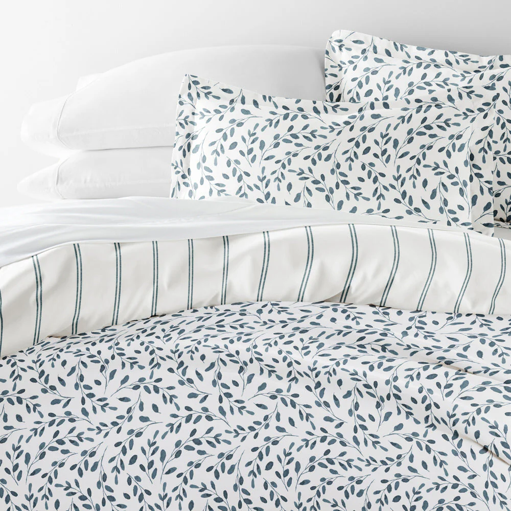 Watercolor Vines Pattern 3-Piece Reversible Duvet Cover Set (Sale) - Image 9