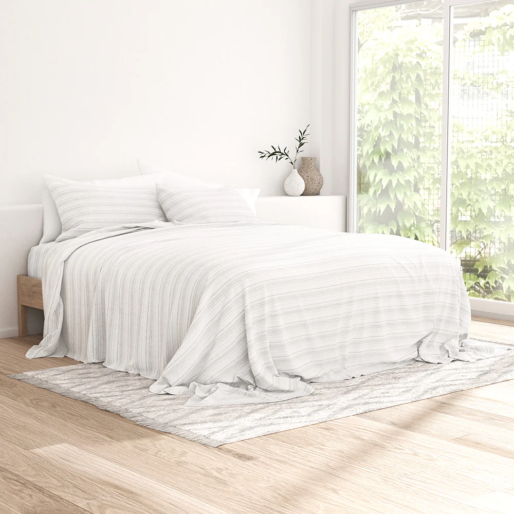 Weathered Stripe 4-Piece Flannel Sheet Set (Sale) - Image 4