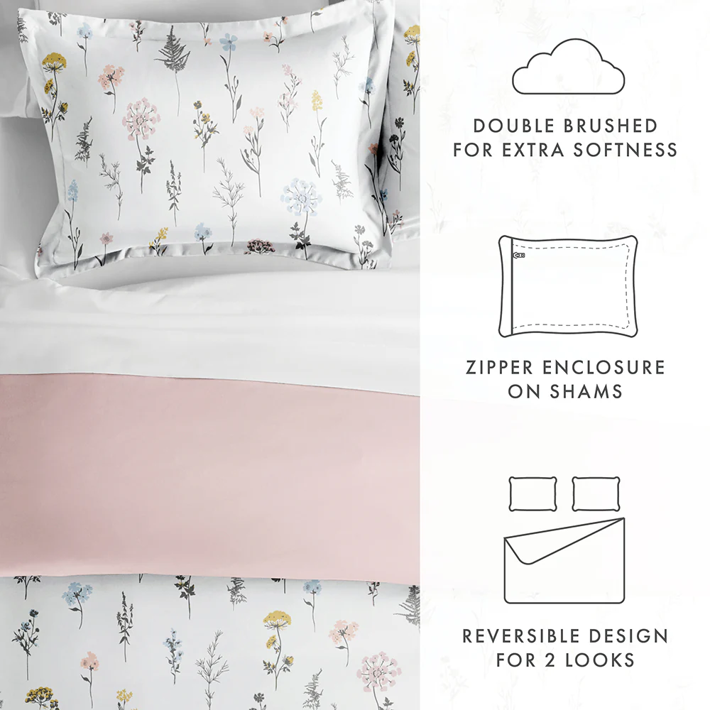 Wildflower Pattern 3-Piece Reversible Duvet Cover Set (Sale) - Image 10