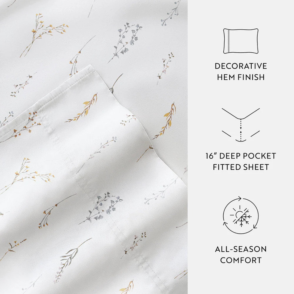 Wild Garden 4-Piece Long Staple Cotton Sheet Set (Sale) - Image 9