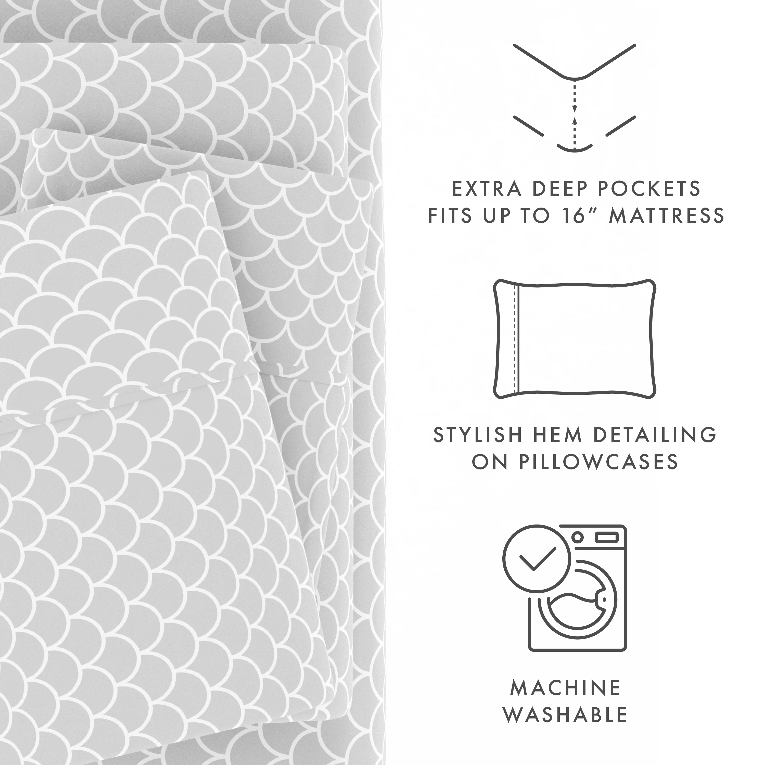 Scallops Pattern 4-Piece Sheet Set - Image 19