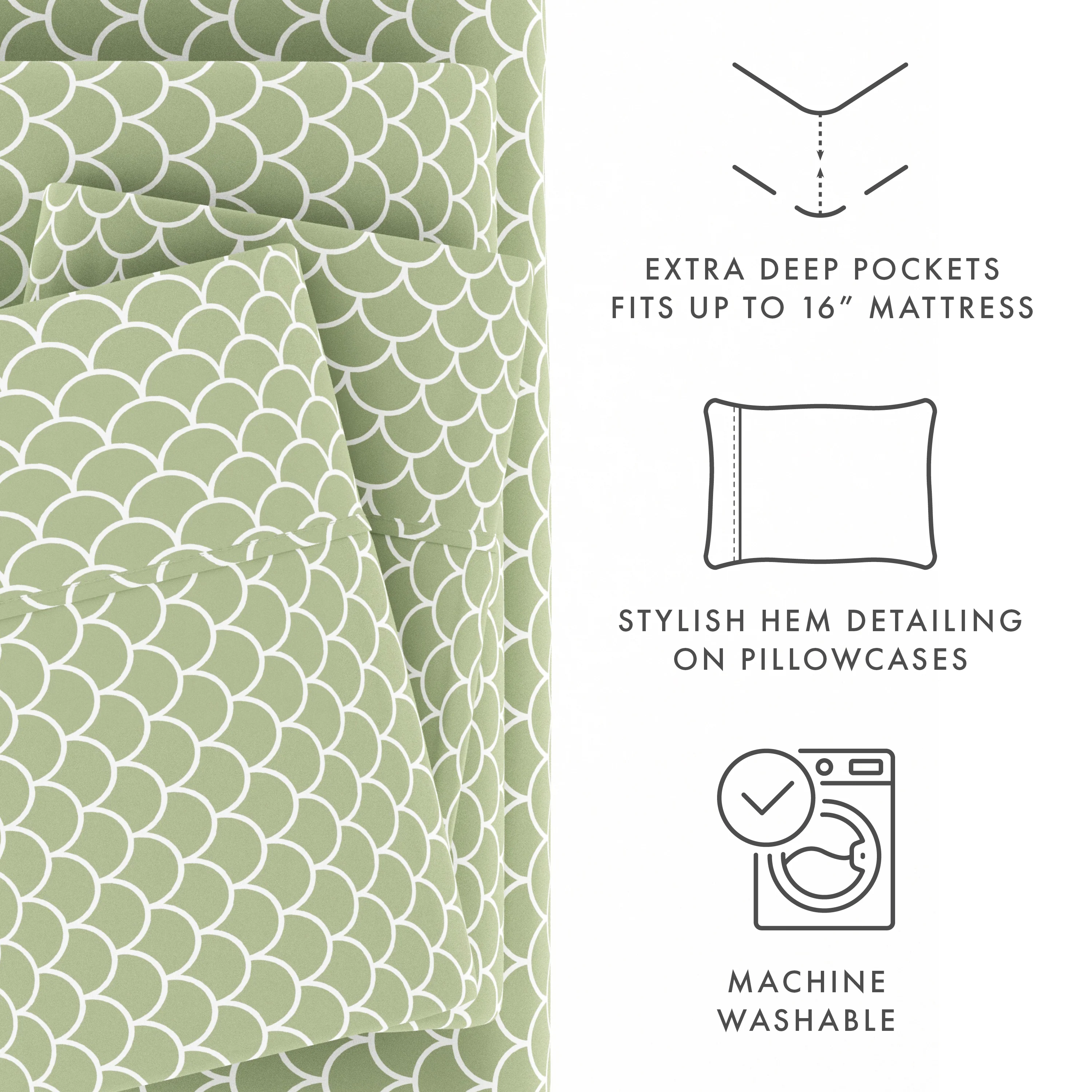 Scallops Pattern 4-Piece Sheet Set - Image 21
