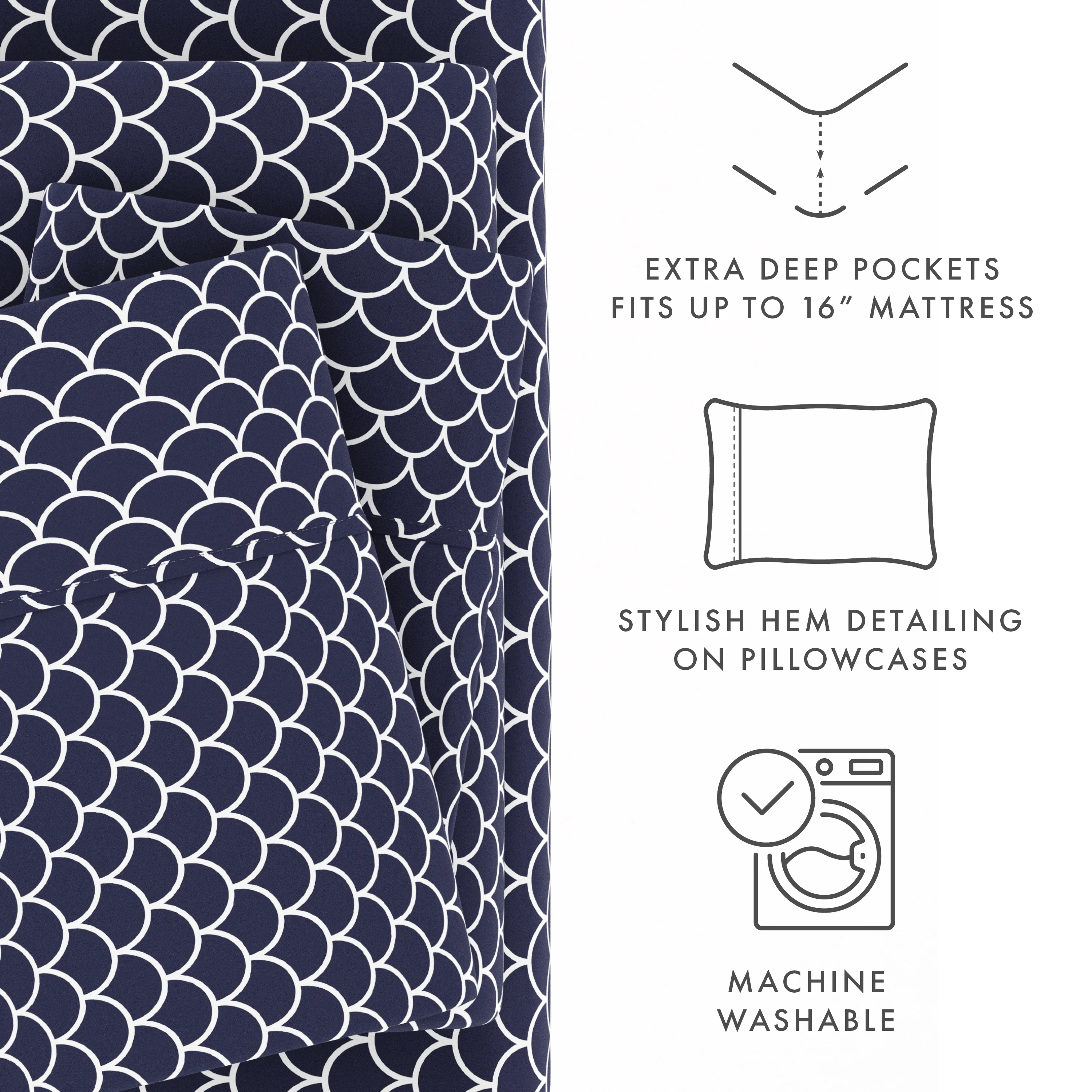 Scallops Pattern 4-Piece Sheet Set - Image 22