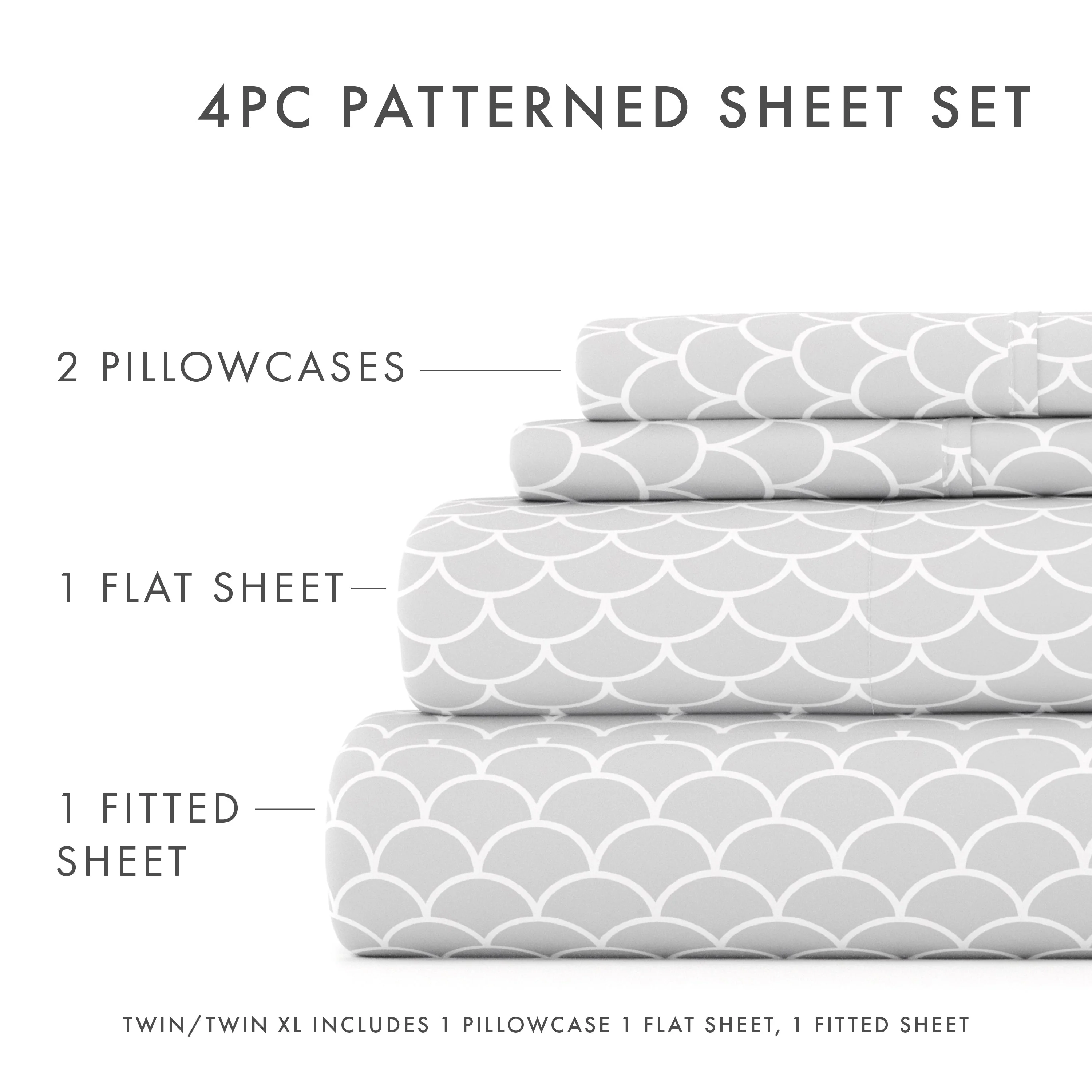 Scallops Pattern 4-Piece Sheet Set - Sale - Image 14