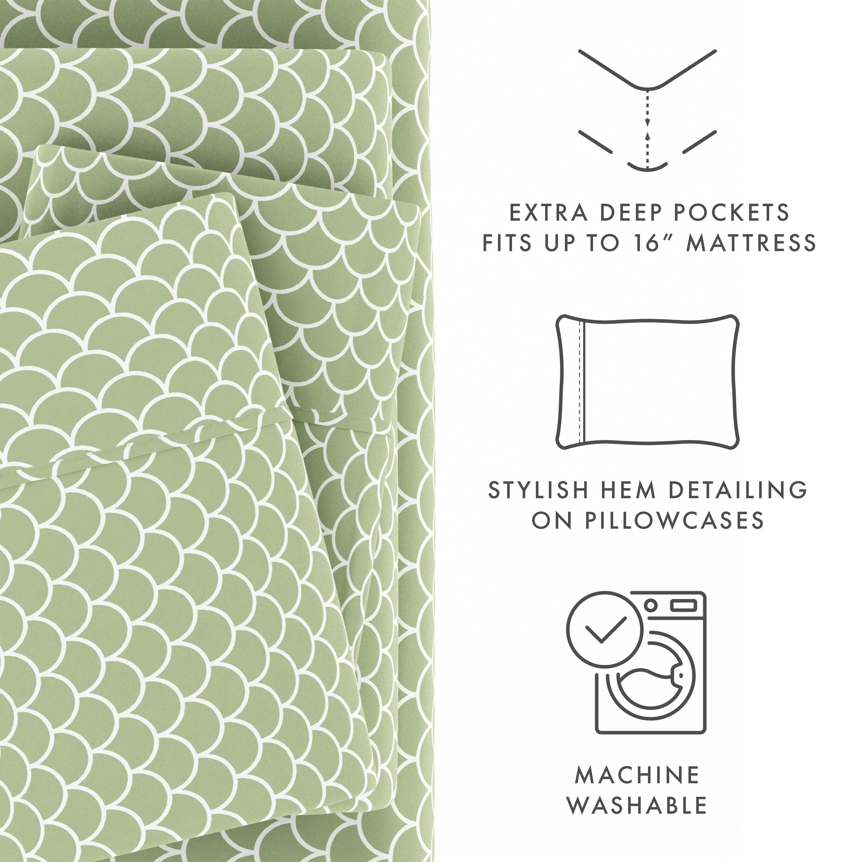 Scallops Pattern 4-Piece Sheet Set - Sale - Image 21