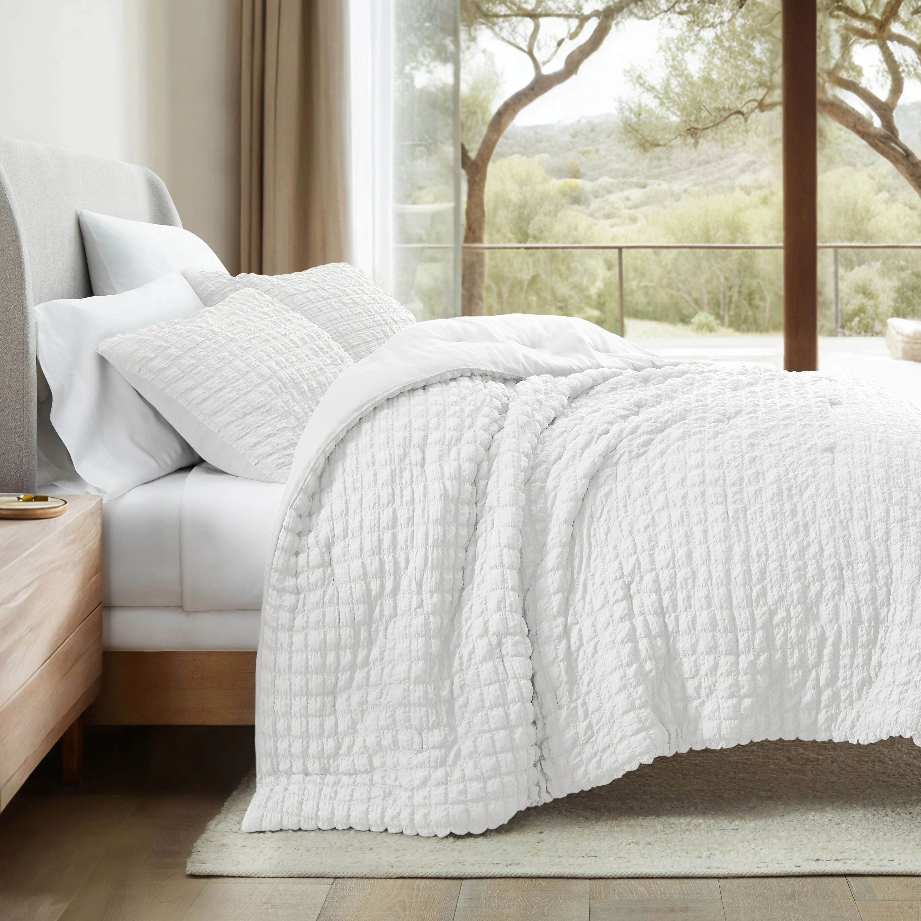 Seersucker Box Textured Down-Alternative Comforter Set - Image 4