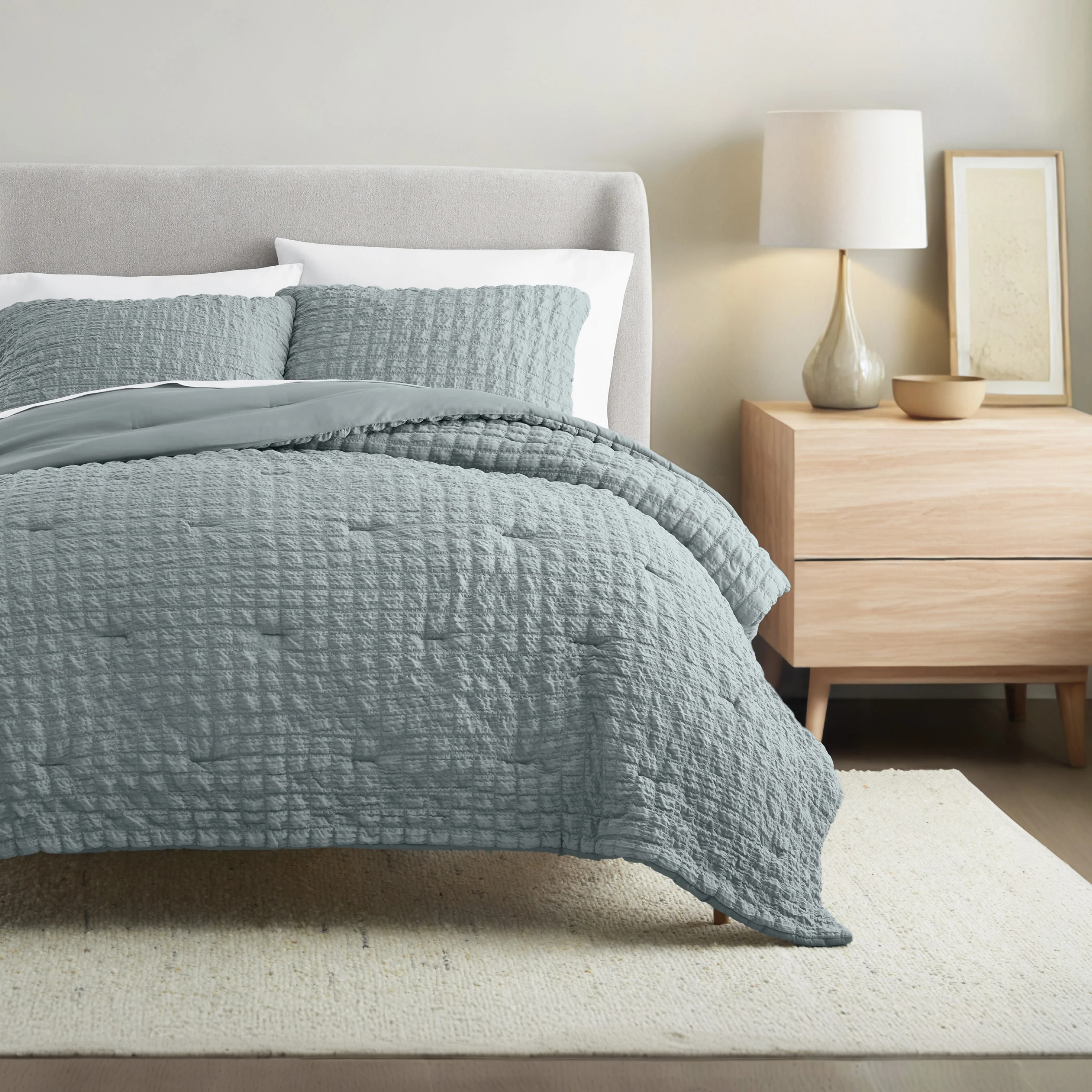 Seersucker Box Textured Down-Alternative Comforter Set - Image 5