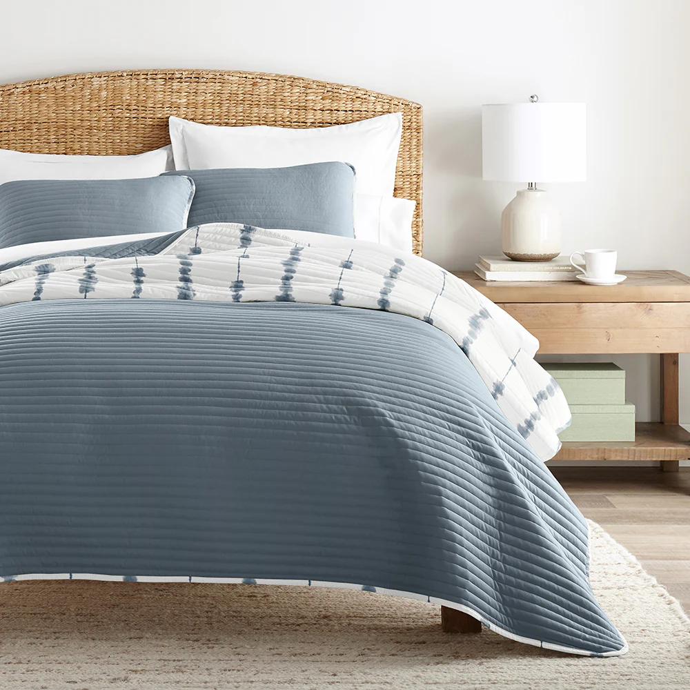 Shibori Reversible Quilted Coverlet Set - Sale - Image 4