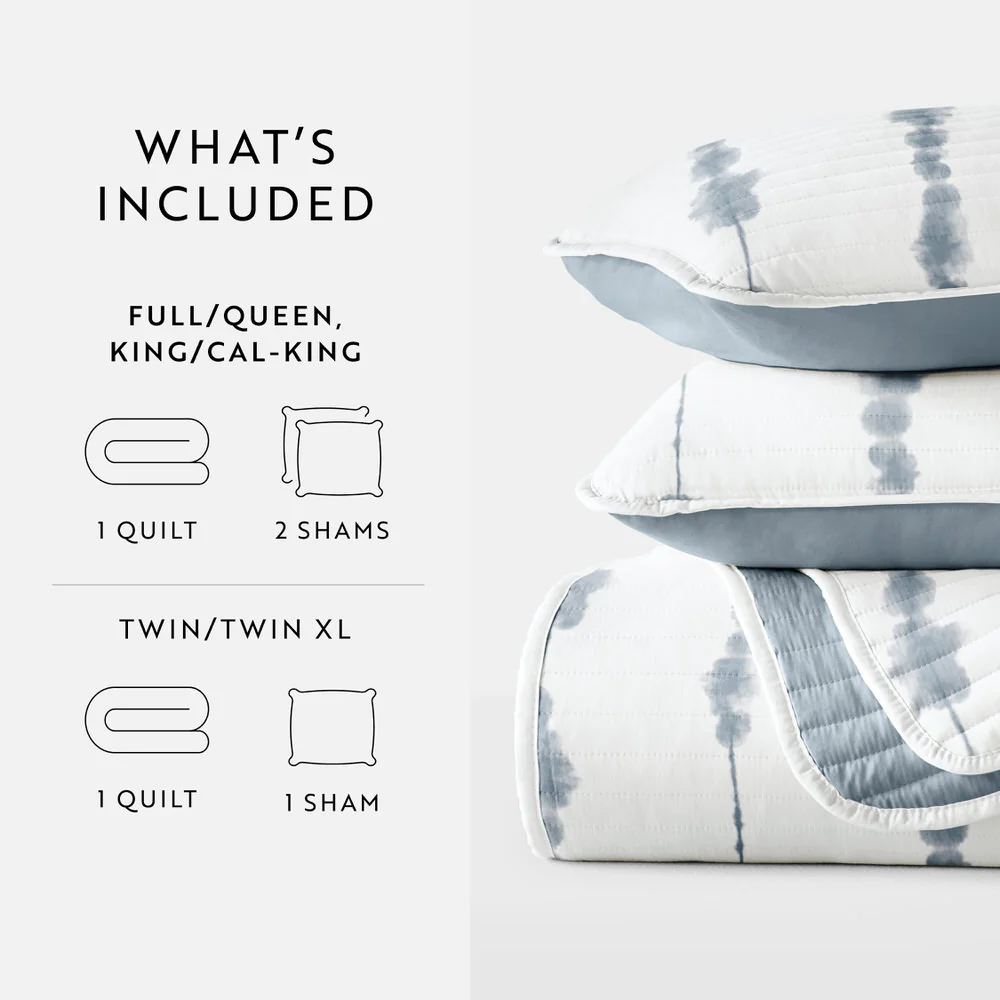 Shibori Reversible Quilted Coverlet Set - Sale - Image 9
