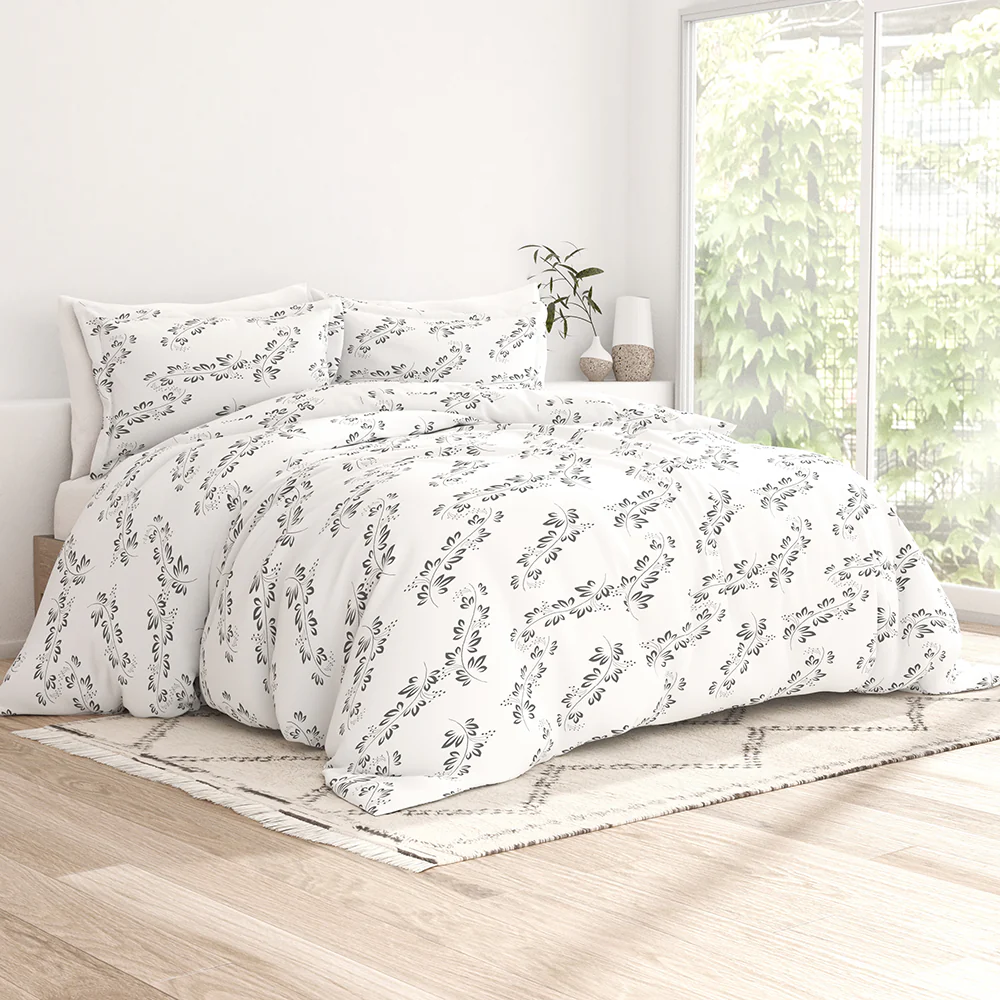 Simple Vine Pattern 3-Piece Duvet Cover Set - Image 2