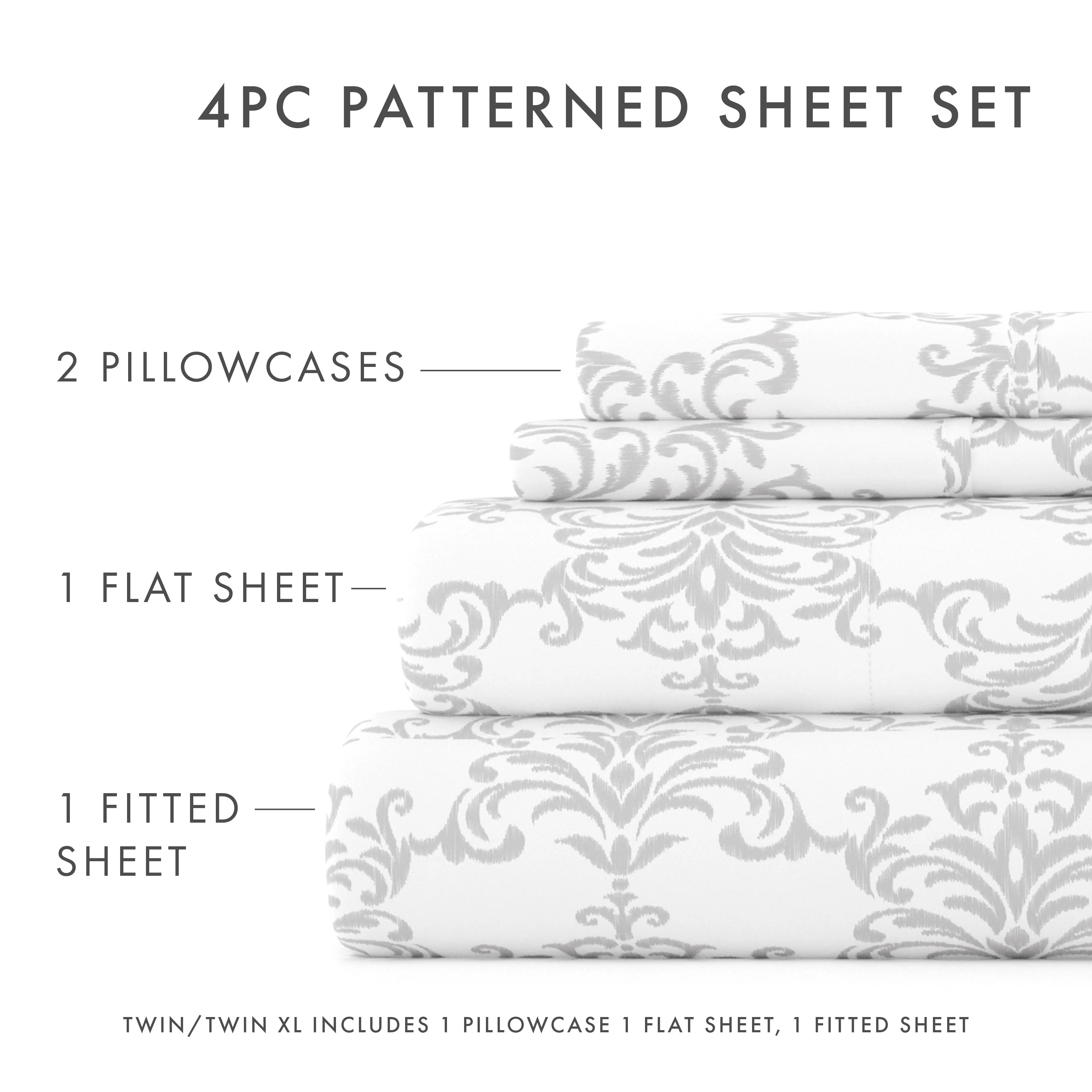 Soft Bouquet Pattern 4-Piece Sheet Set - Sale - Image 5