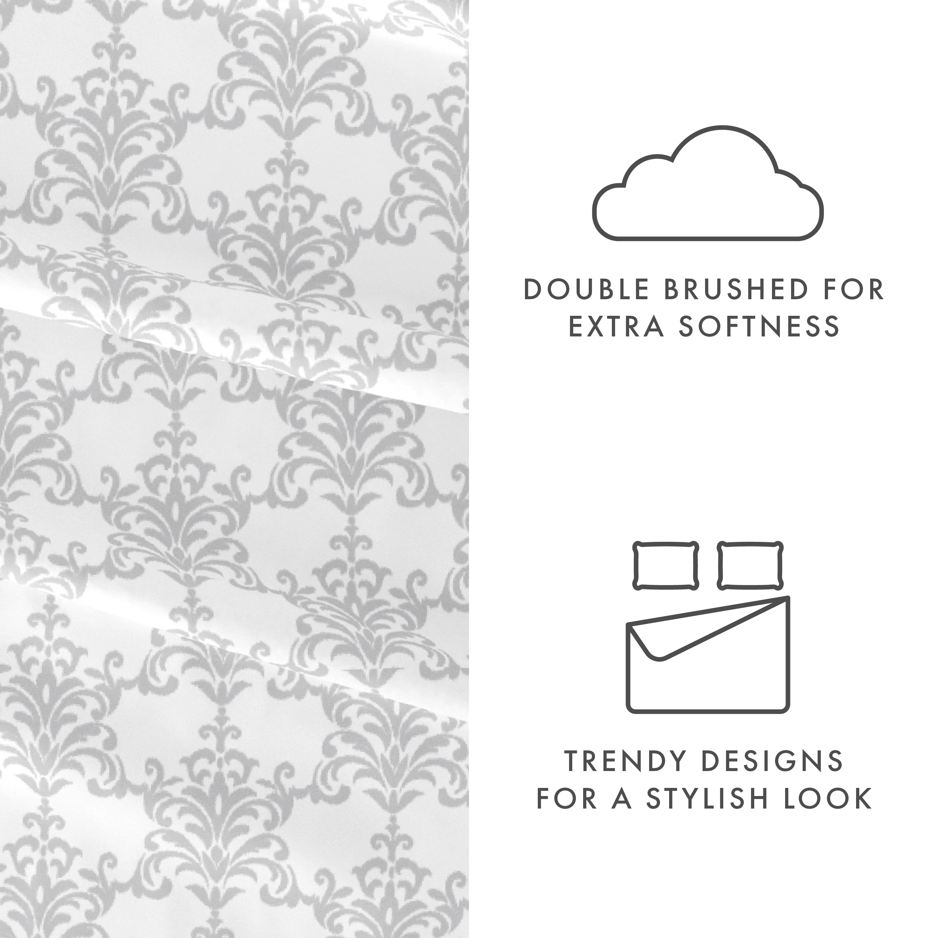 Soft Bouquet Pattern 4-Piece Sheet Set - Sale - Image 6