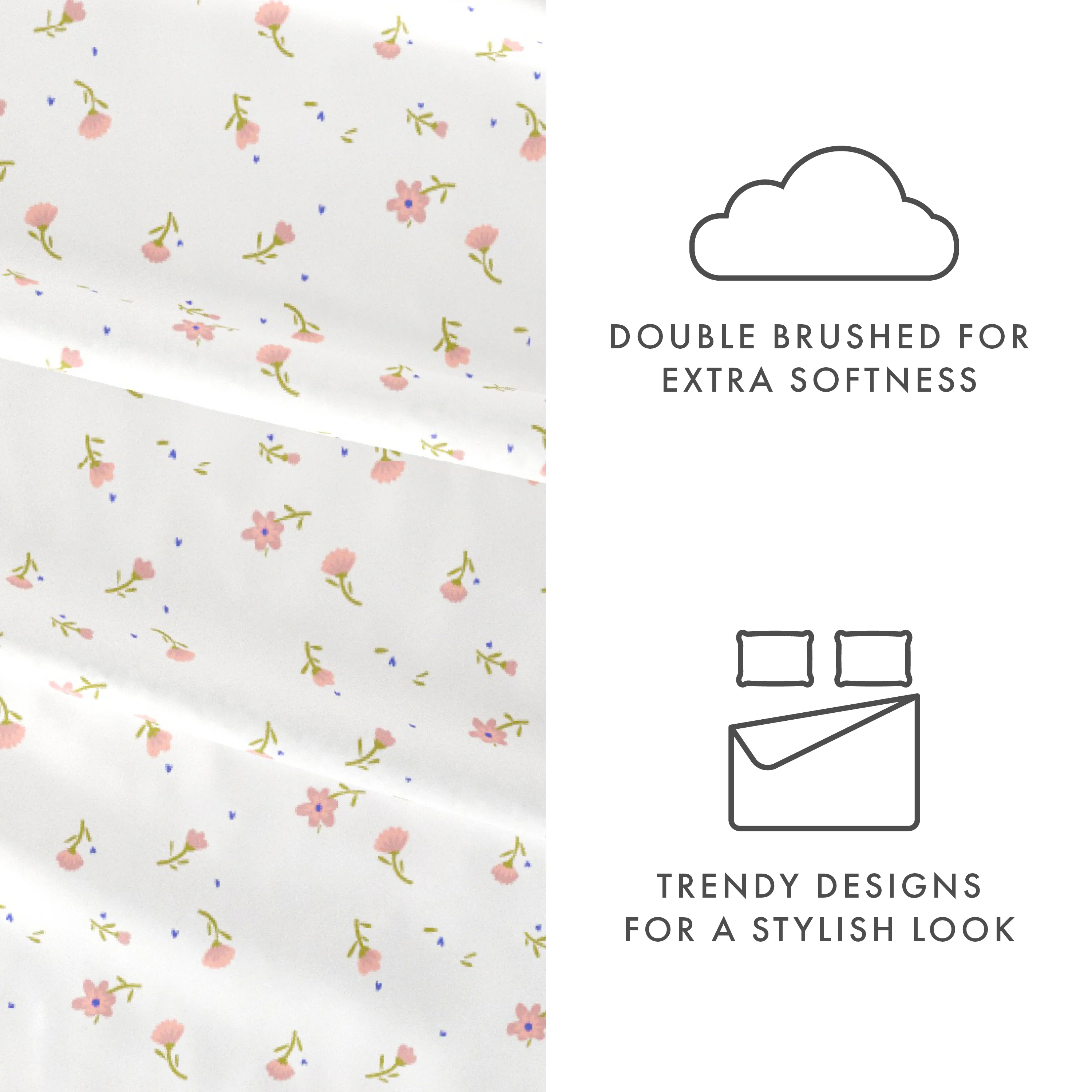 Soft Floral Pattern 4-Piece Sheet Set - Image 11