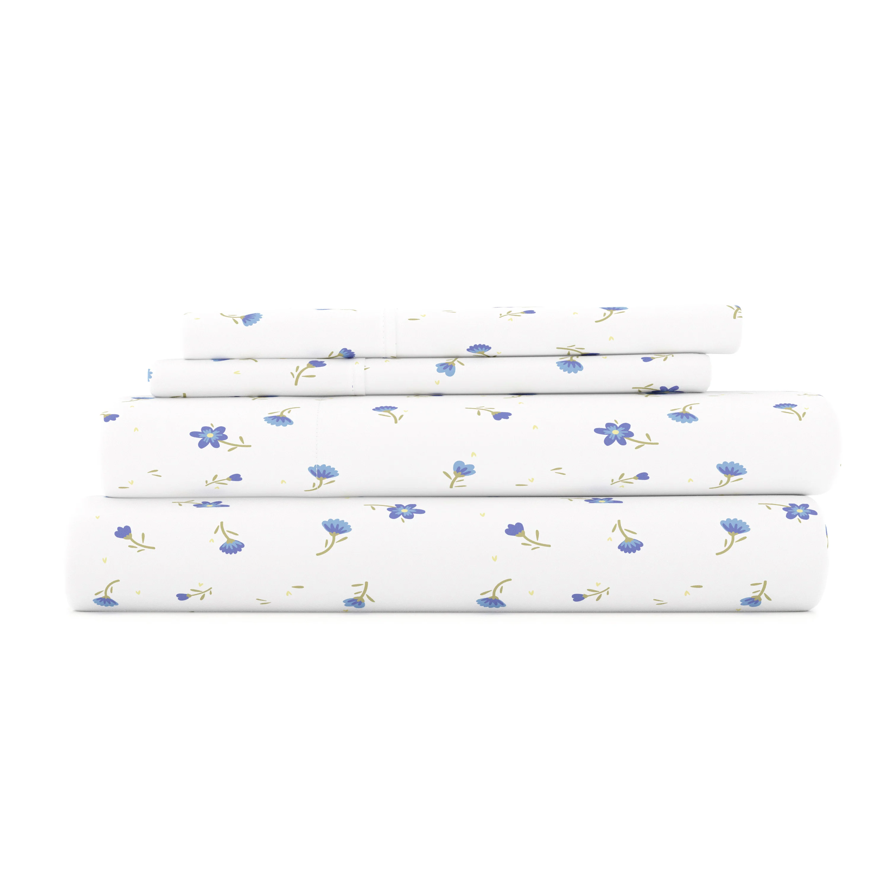 Soft Floral Pattern 4-Piece Sheet Set - Image 2