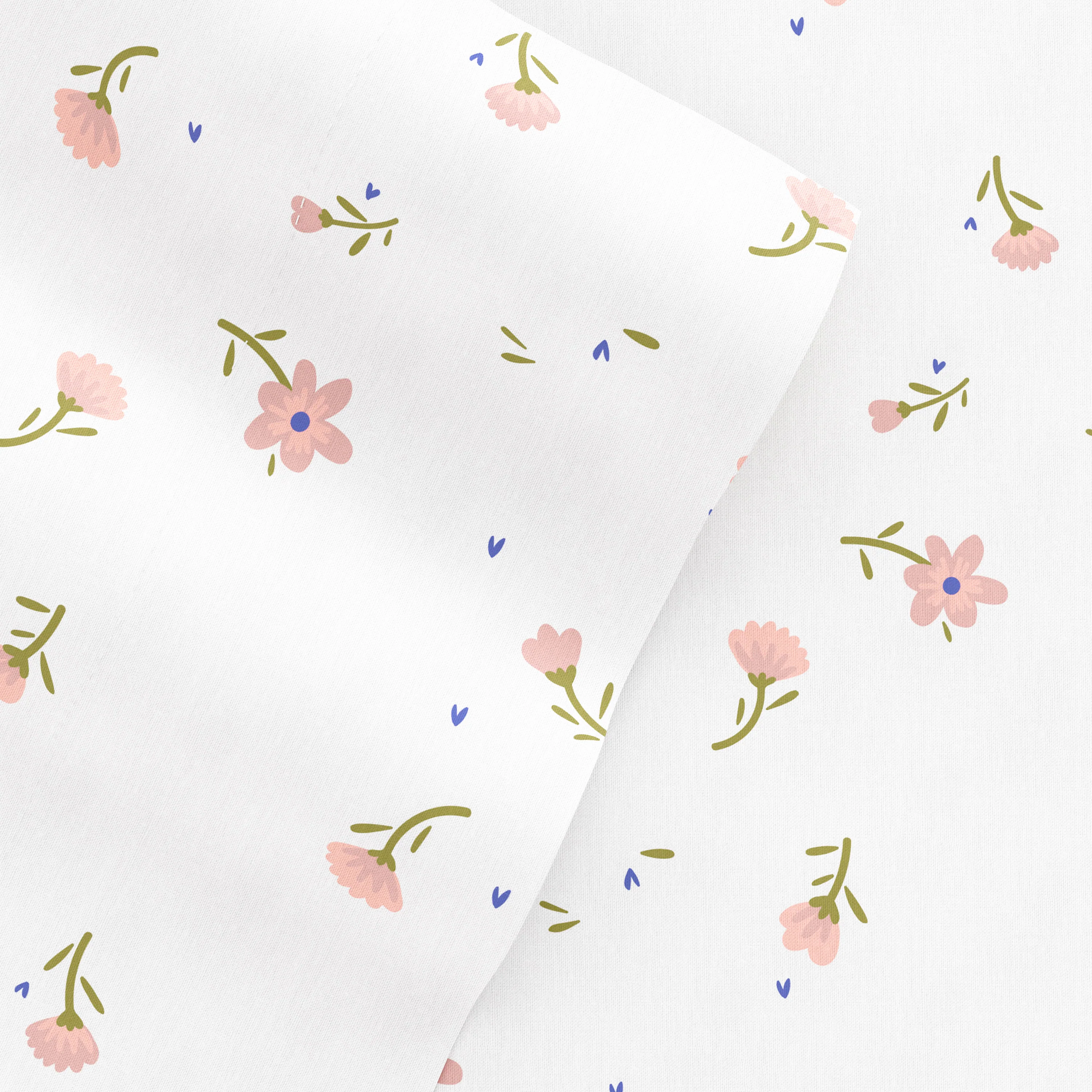 Soft Floral Pattern 4-Piece Sheet Set - Image 3