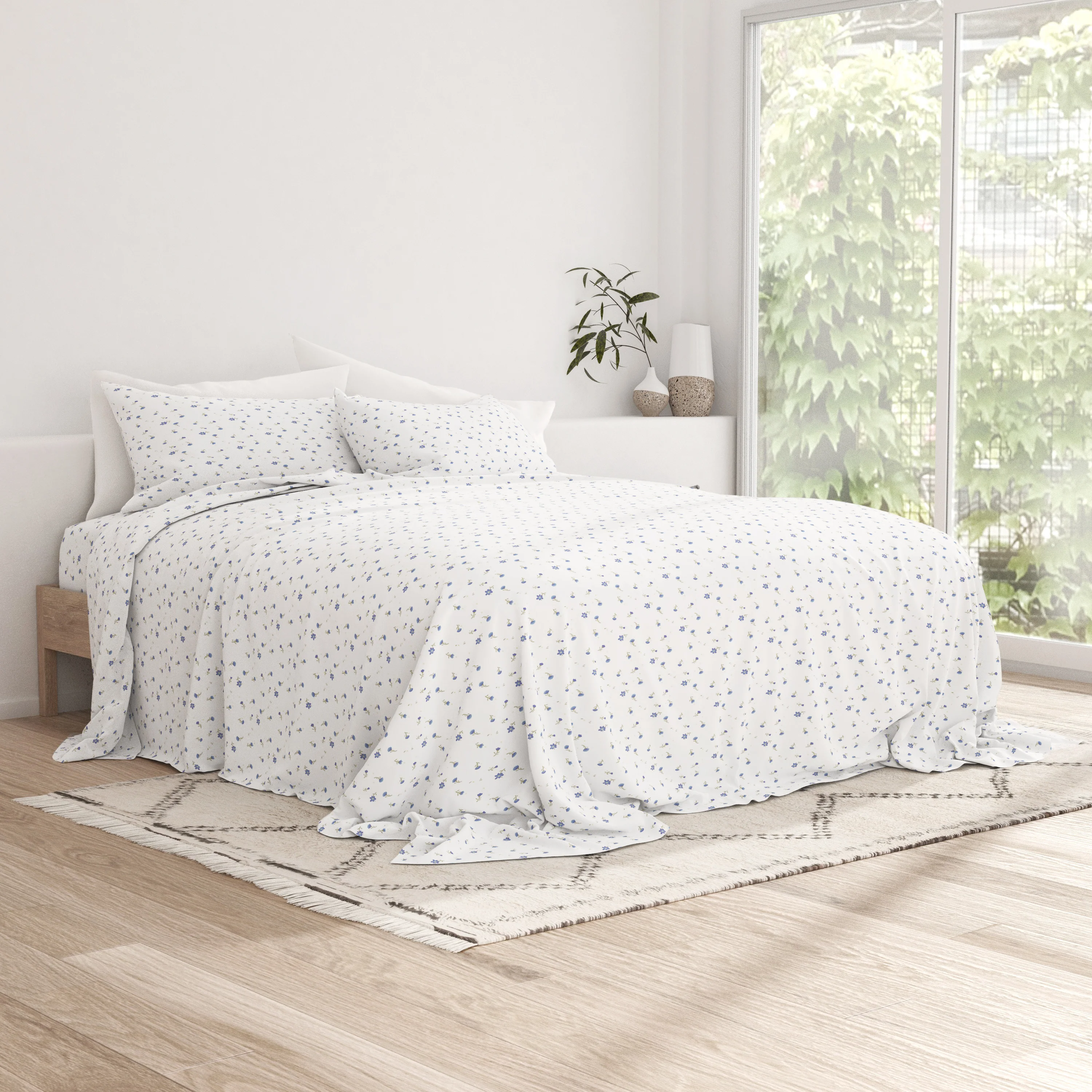 Soft Floral Pattern 4-Piece Sheet Set - Image 8