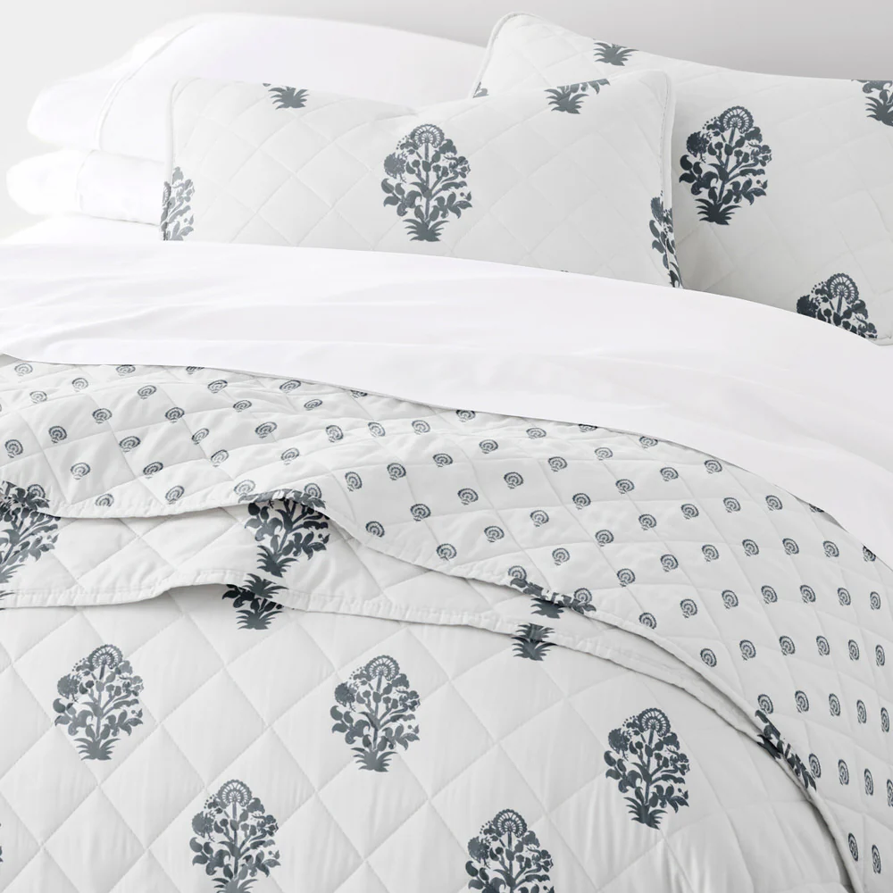 Stamped Bloom Reversible Quilted Coverlet Set - Image 5