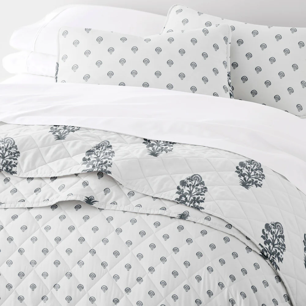 Stamped Bloom Reversible Quilted Coverlet Set - Image 6