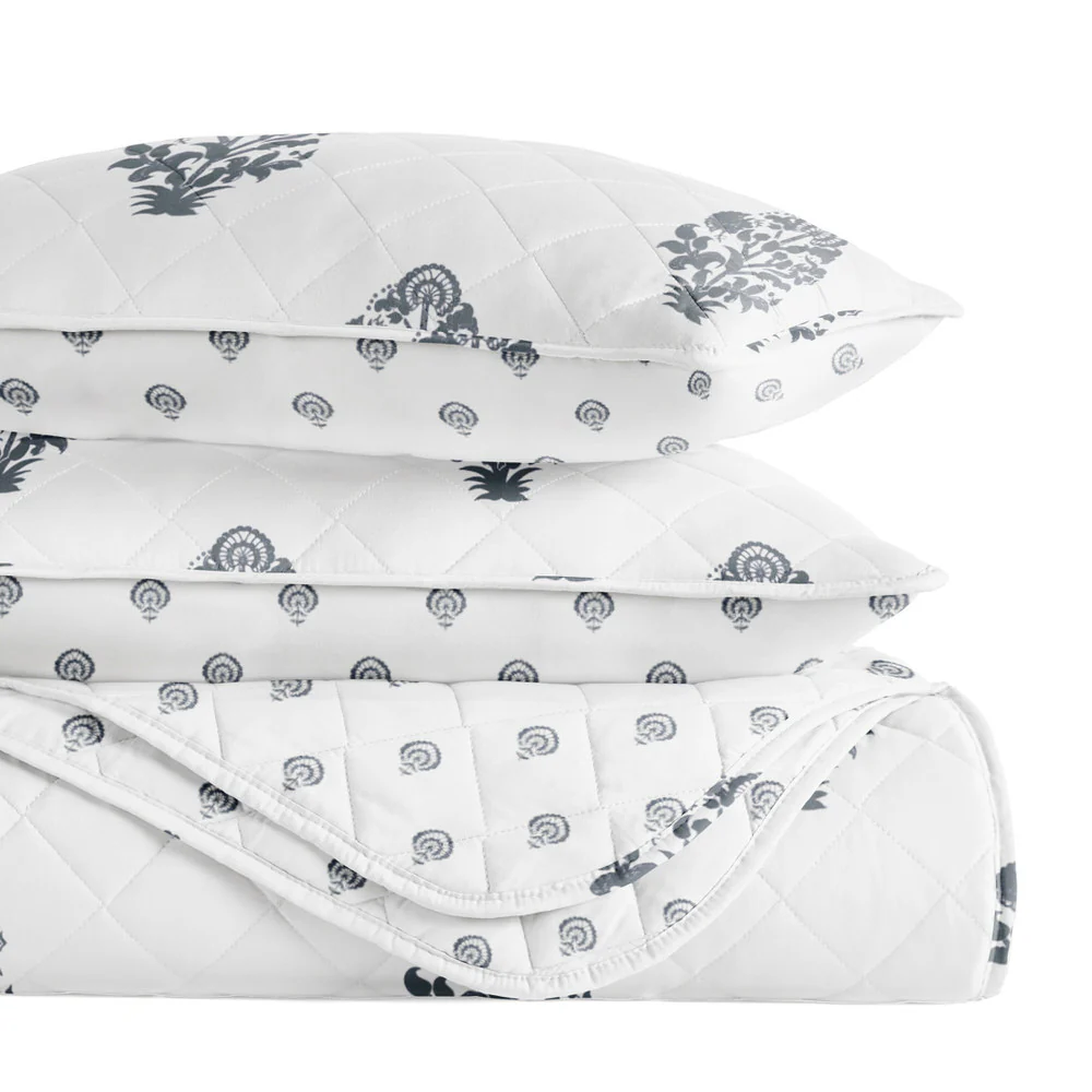 Stamped Bloom Reversible Quilted Coverlet Set - Image 7