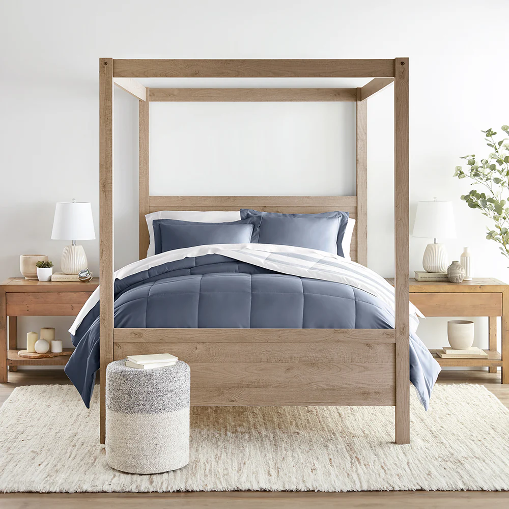 Stitched Stripe Reversible Down-Alternative Comforter Set - Image 12